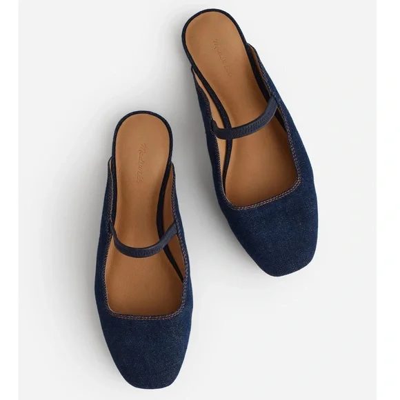 Madewell The Greta Ballet Flat Mule Dark Denim Multi Women’s Size 7 - Picture 11 of 11